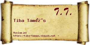Tiba Tamás névjegykártya